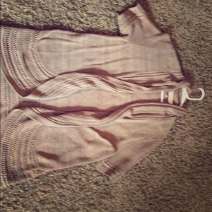 Short sleeve tan knit woman’s cover up